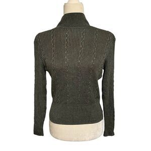 carlisle womens black Gray metallic turtleneck long sleeve sweater p xs Small